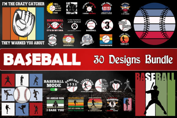 Baseball Bundle SVG 30 Designs for Crafts & Graphics