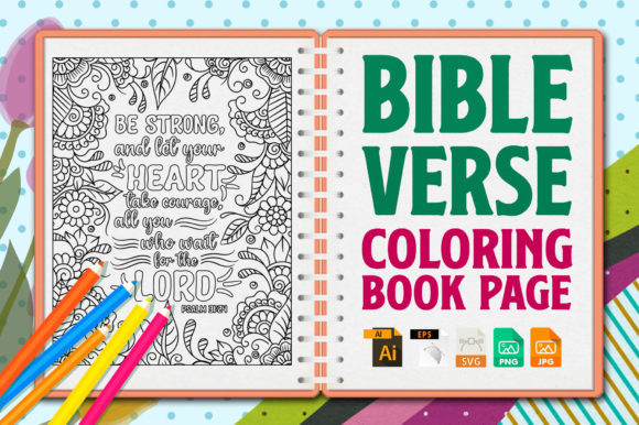 Bible Verse Coloring Pages Books: Graphics & Branding