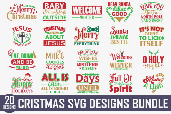 Christmas Quotes Designs Bundle for Graphics and Crafts