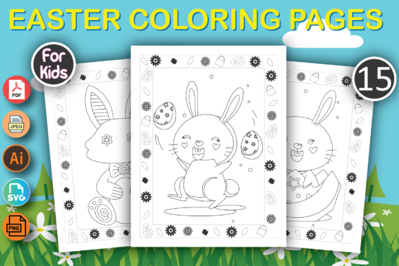 Happy Easter Coloring Pages for Kids: Graphics Review