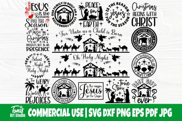 Nativity Scene SVG Bundle: Graphics for Crafts Branding