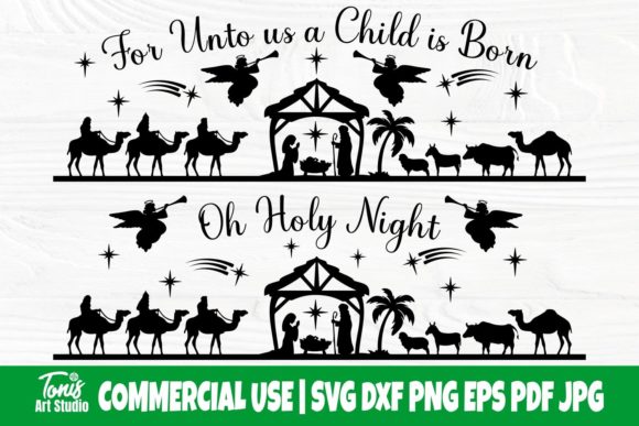 Nativity Scene SVG: Oh Holy Night Graphics & Crafts