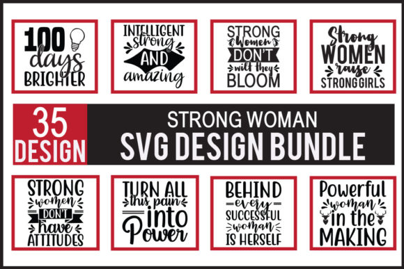 Strong Woman Designs Bundle: Graphics for Crafts